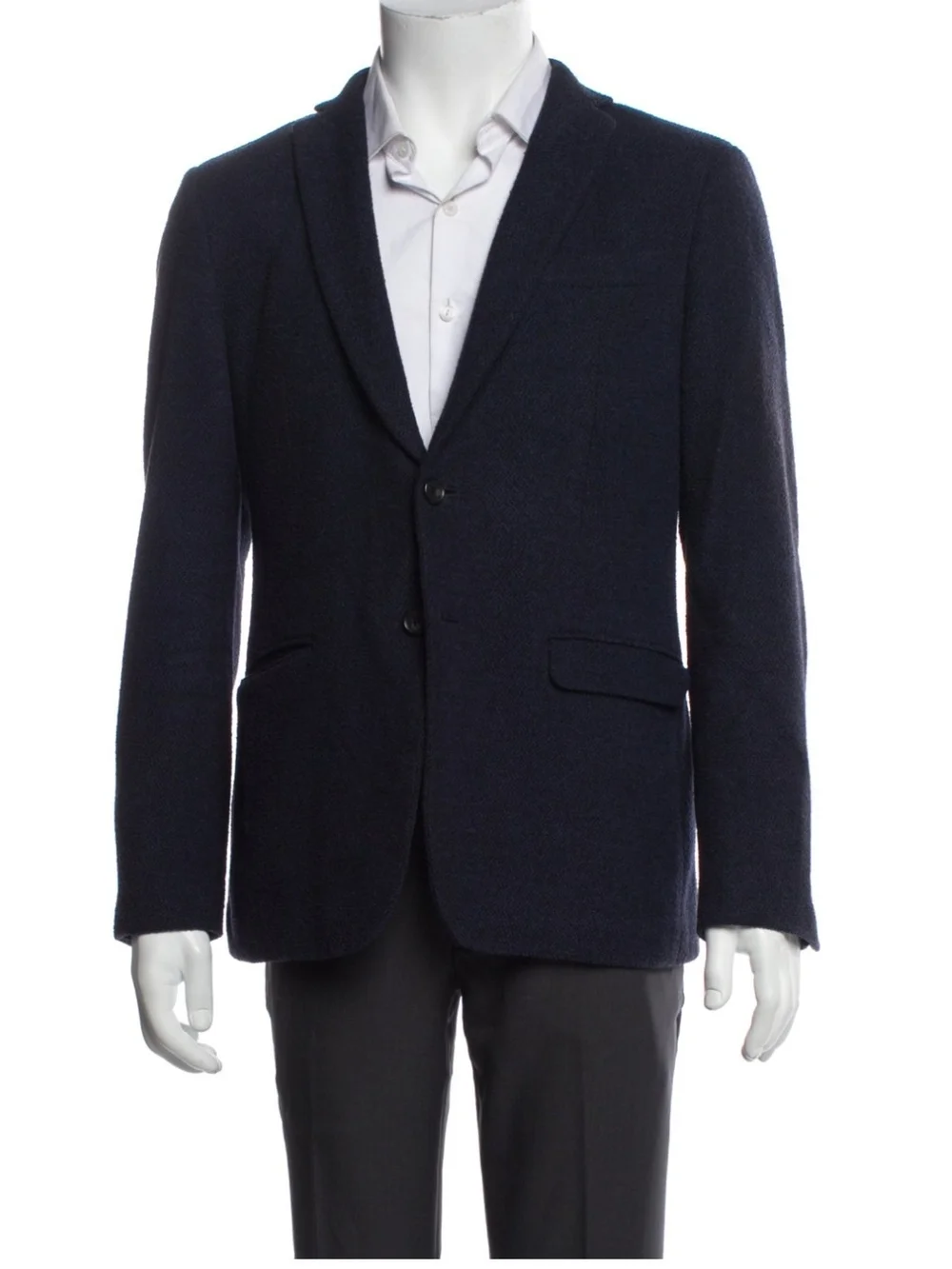 John Varvatos Textured Navy Sport Coat Blazer